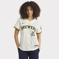 Women's Nike Christian Yelich Cream Milwaukee Brewers Home Limited Player Jersey