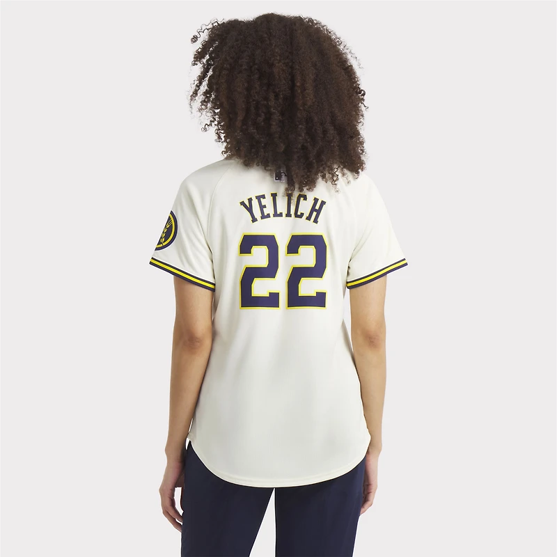 Women's Nike Christian Yelich Cream Milwaukee Brewers Home Limited Player Jersey