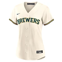 Women's Nike Christian Yelich Cream Milwaukee Brewers Home Replica Player Jersey