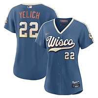 Women's Nike Christian Yelich Mineral Blue Milwaukee Brewers 2026 City Connect Stadium Jersey