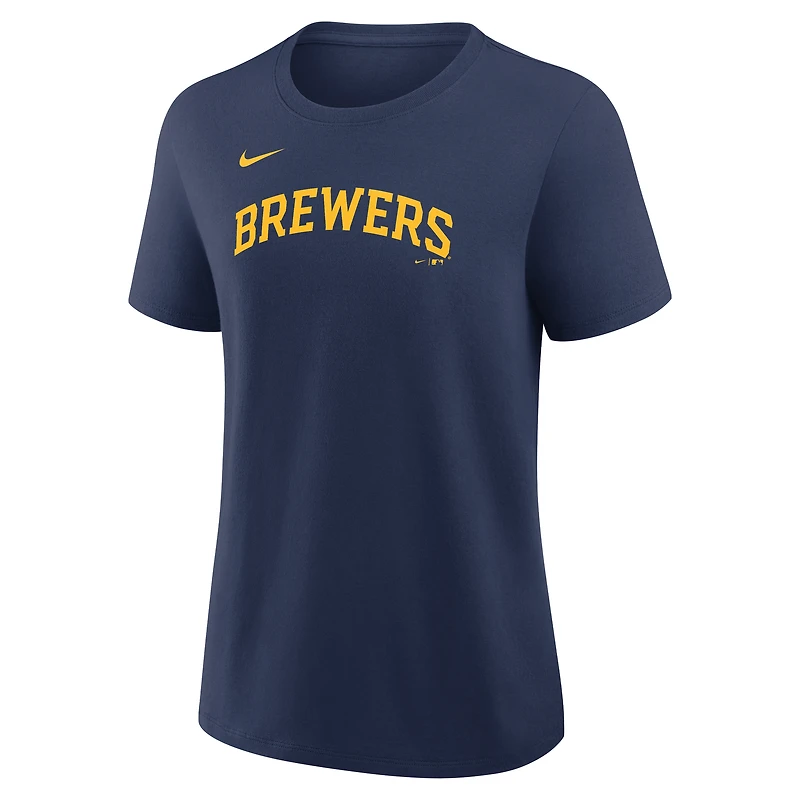 T-shirt Nike Christian Yelich bleu marine des Milwaukee Brewers pour femmes