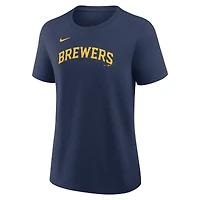 T-shirt Nike Christian Yelich bleu marine des Milwaukee Brewers pour femmes
