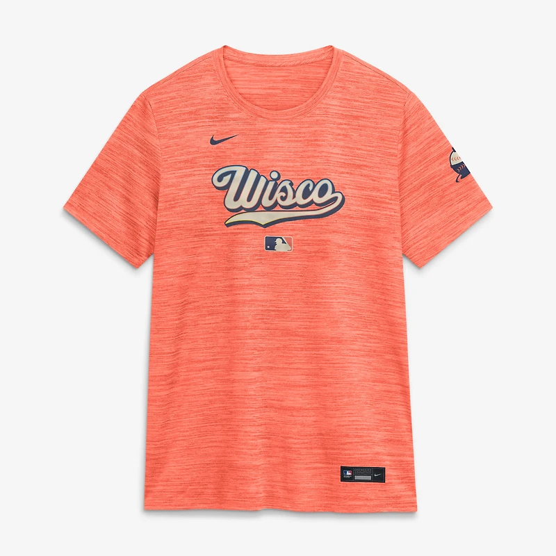 Women's Nike Coral Milwaukee Brewers 2026 City Connect Authentic Collection Velocity Dri-FIT T-Shirt