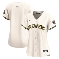 Maillot Nike crème à domicile limité Milwaukee Brewers pour femme