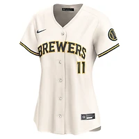 Women's Nike Jackson Chourio Cream Milwaukee Brewers Home Limited Player Jersey