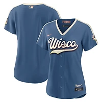 Maillot Nike bleu minéral pour femme des Milwaukee Brewers, édition 2026 City Connect Stadium