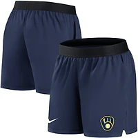 Women's Nike Navy Milwaukee Brewers Authentic Collection Flex Vent Max Performance Shorts