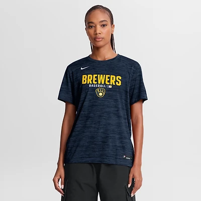 Women's Nike Navy Milwaukee Brewers Authentic Collection Velocity Dri-FIT T-Shirt