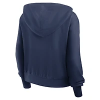 Sweat à capuche Nike bleu marine Milwaukee Brewers Cropped Chill entièrement zippé pour femme