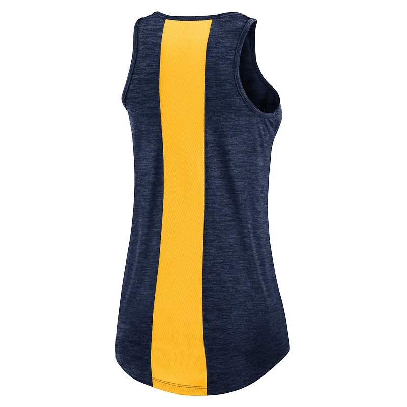 Women's Nike Navy Milwaukee Brewers Dri-FIT Performance Right Mix High Neck Tank Top