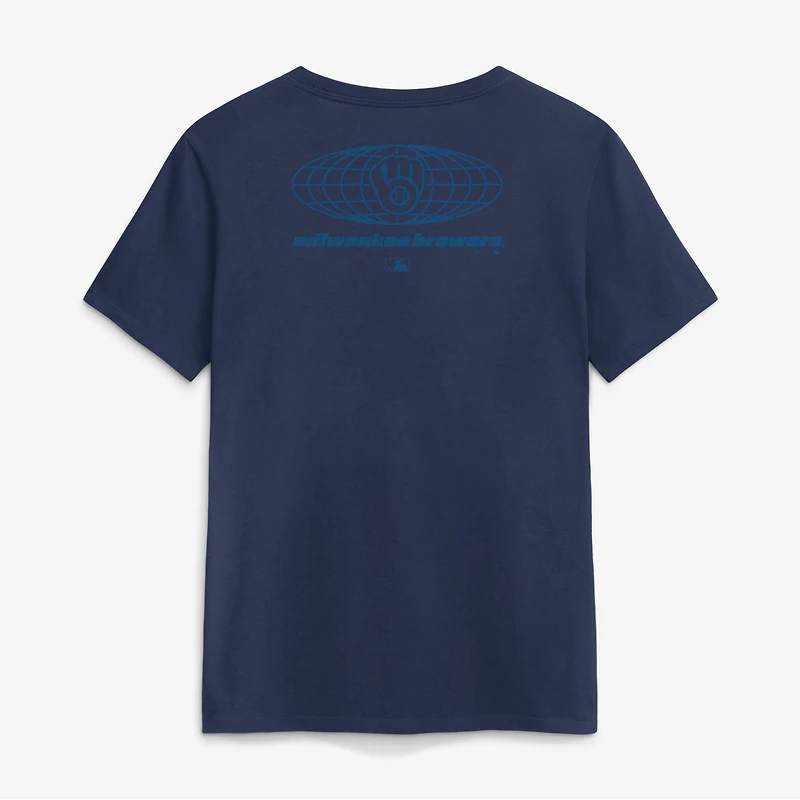 Women's Nike Navy Milwaukee Brewers Globe Logo T-Shirt