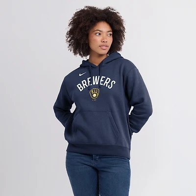 Women's Nike Navy Milwaukee Brewers Logo Club Hoodie