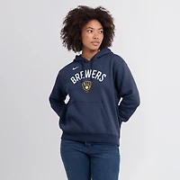 Women's Nike Navy Milwaukee Brewers Logo Club Hoodie