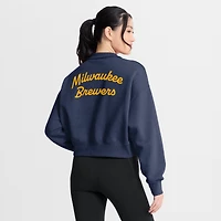 Sweat-shirt à demi-zip en polaire Nike bleu marine Milwaukee Brewers Primetime Phoenix pour femme