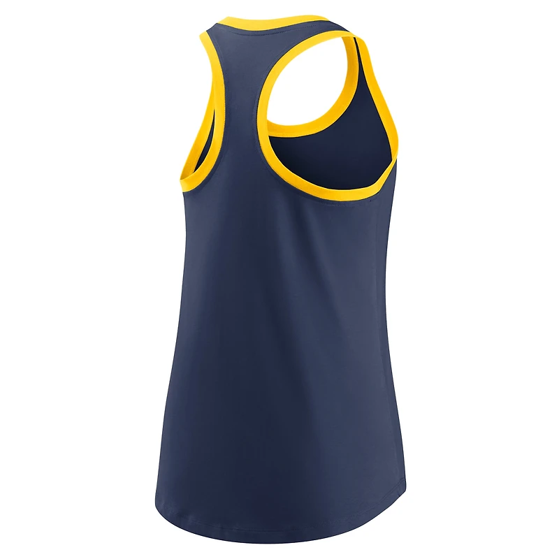 Women's Nike Navy Milwaukee Brewers Tech Tri-Blend Tank Top