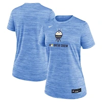 T-shirt Nike bleu poudre pour femme, collection authentique des Milwaukee Brewers, City Connect Velocity Dri-FIT