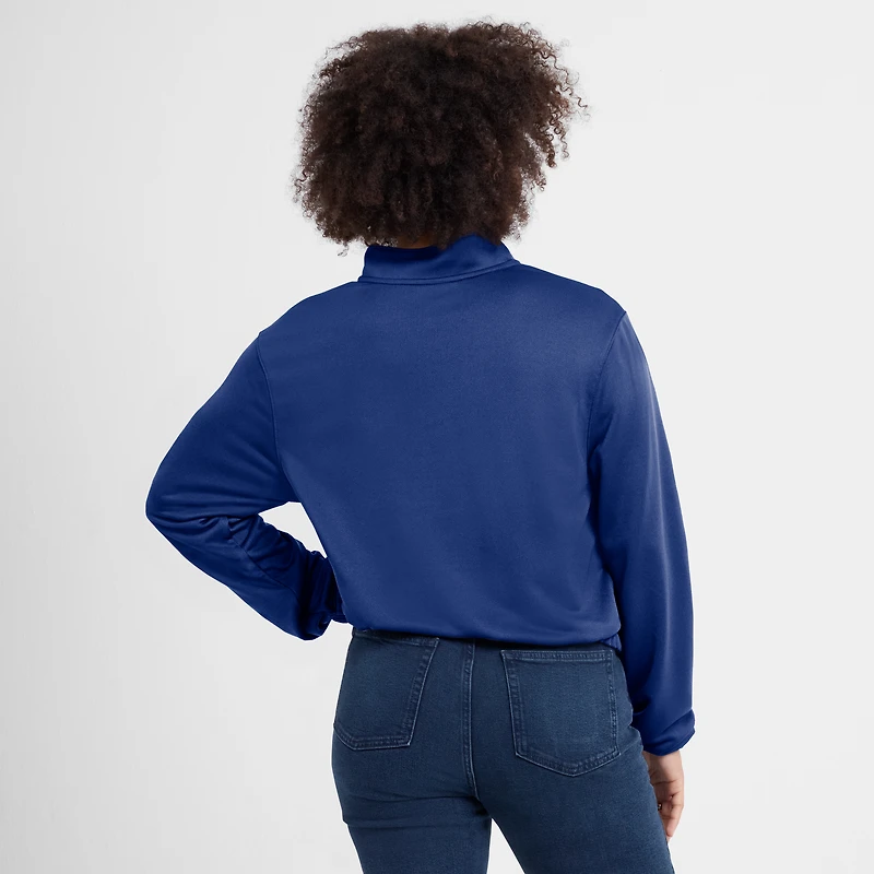 Sweat-shirt semi-court à demi-zip et ourlet bulle Nike Royal Milwaukee Brewers Rewind Splice pour femme
