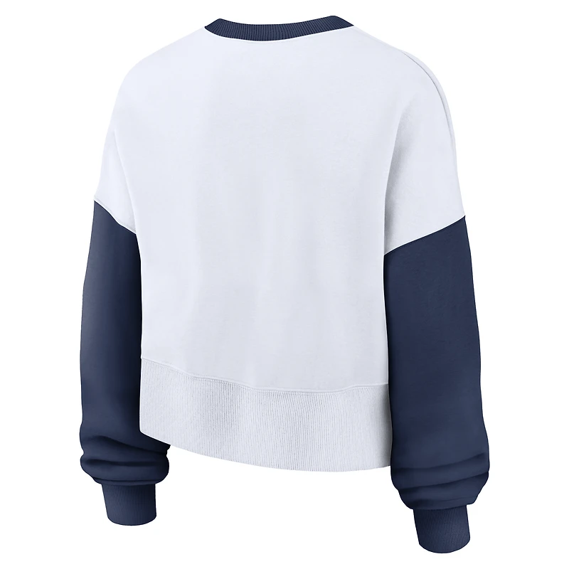 Sweat-shirt polaire oversize Nike blanc/marine Milwaukee Brewers pour femme