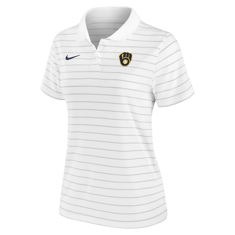 Women's Nike White Milwaukee Brewers Authentic Collection Victory Performance Polo