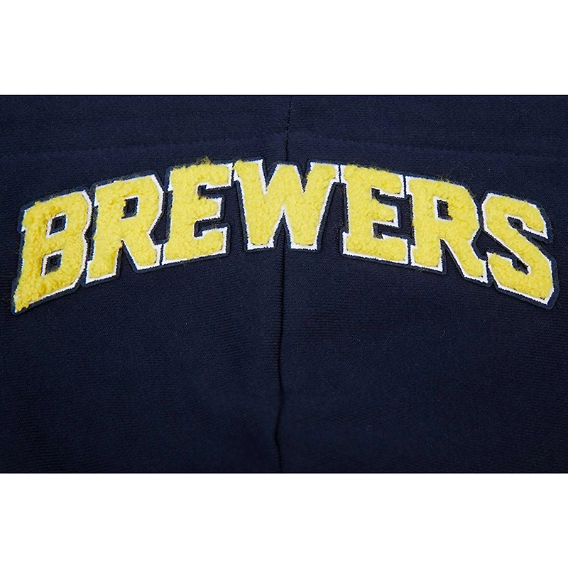 Women's Pro Standard Navy Milwaukee Brewers Classic Fleece Pullover Hoodie