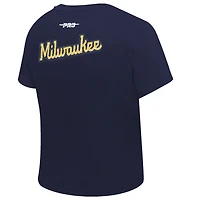 T-shirt court Baby Doll Game Day Classics bleu marine Pro Standard pour femme des Milwaukee Brewers