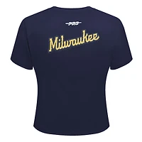 T-shirt court Baby Doll Game Day Classics bleu marine Pro Standard pour femme des Milwaukee Brewers
