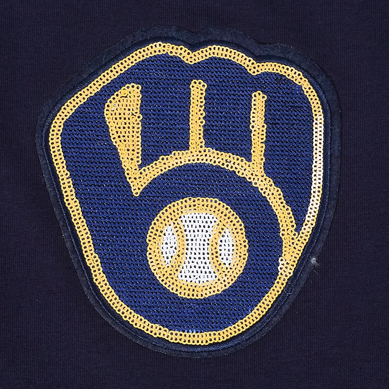 T-shirt court Baby Doll Game Day Classics bleu marine Pro Standard pour femme des Milwaukee Brewers