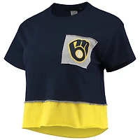 Refried Apparel - T-shirt court pour femme Milwaukee Brewers bleu marine