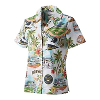 Chemise boutonnée pour femme Reyn Spooner Milwaukee Brewers Scenic Camp blanche