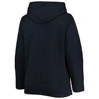 Women's Soft as a Grape Navy Milwaukee Brewers Plus Side Split Pullover Hoodie