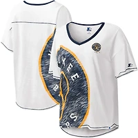 Women's Starter White Milwaukee Brewers Perfect Game V-Neck T-Shirt