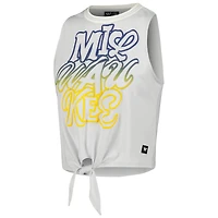 Débardeur torsadé à nouer sur le devant The Wild Collective pour femme, blanc, Milwaukee Brewers