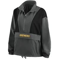 Veste WEAR by Erin Andrews Charcoal Milwaukee Brewers pour femme