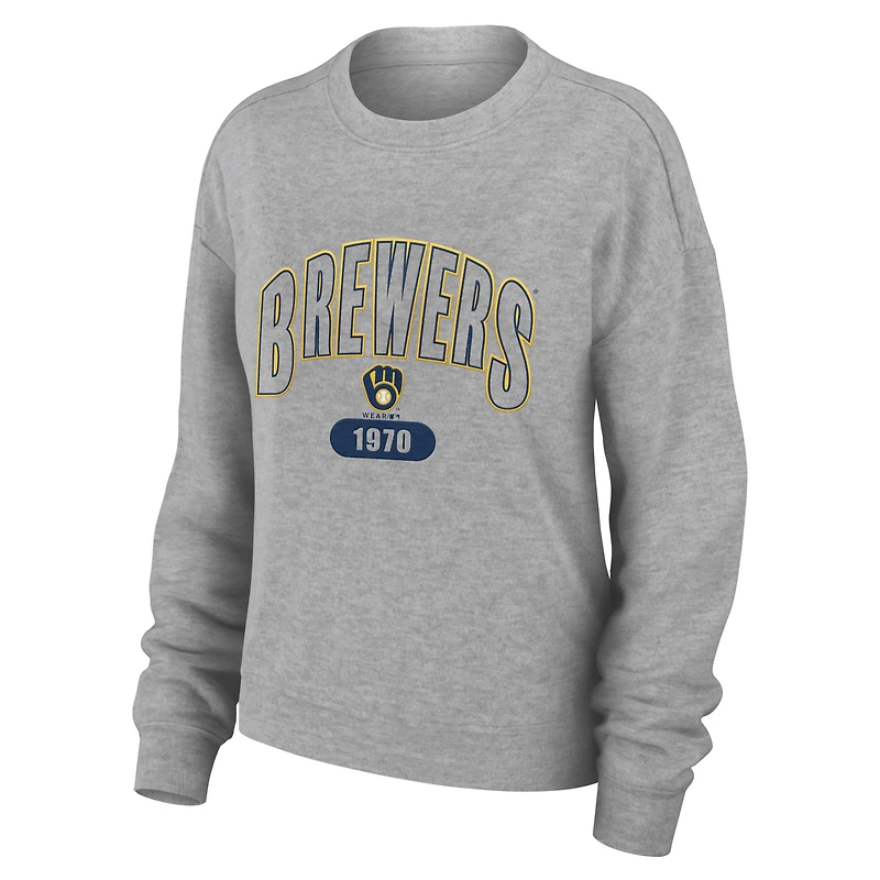 Women's WEAR by Erin Andrews Gray Milwaukee Brewers  Knitted Lounge Set