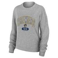 Women's WEAR by Erin Andrews Gray Milwaukee Brewers  Knitted Lounge Set