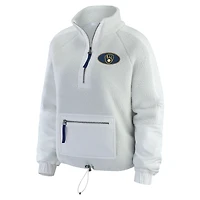 Veste polaire grise à fermeture éclair quart de tour pour femme WEAR by Erin Andrews des Milwaukee Brewers