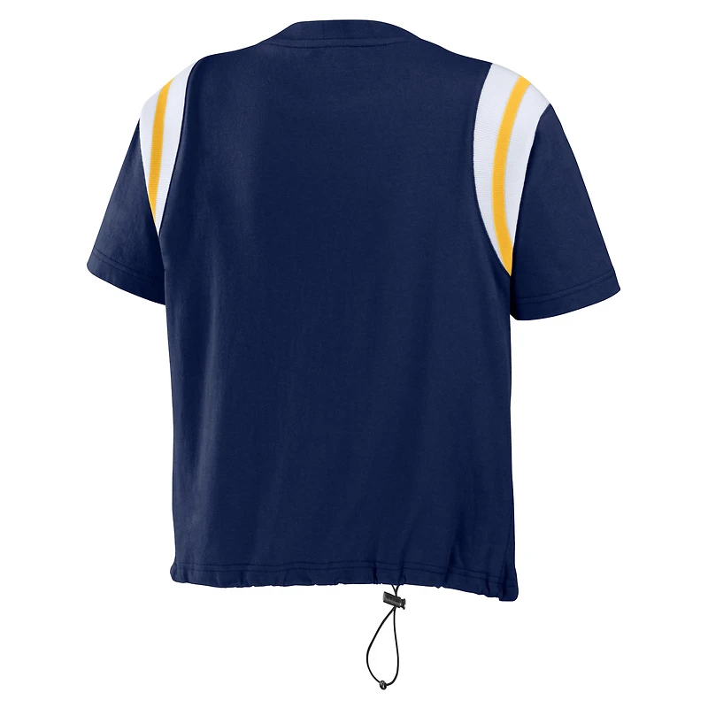 T-shirt WEAR by Erin Andrews bleu marine Milwaukee Brewers à couleurs contrastées