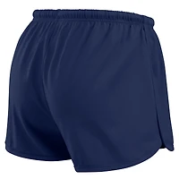 Women's WEAR by Erin Andrews Navy Milwaukee Brewers Heavy Rugby Jersey Cropped Long Sleeve T-Shirt & Shorts Lounge Set