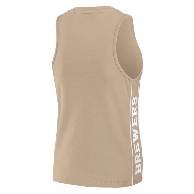 WEAR by Erin Andrews Tan Milwaukee Brewers Débardeur ton sur pour femmes