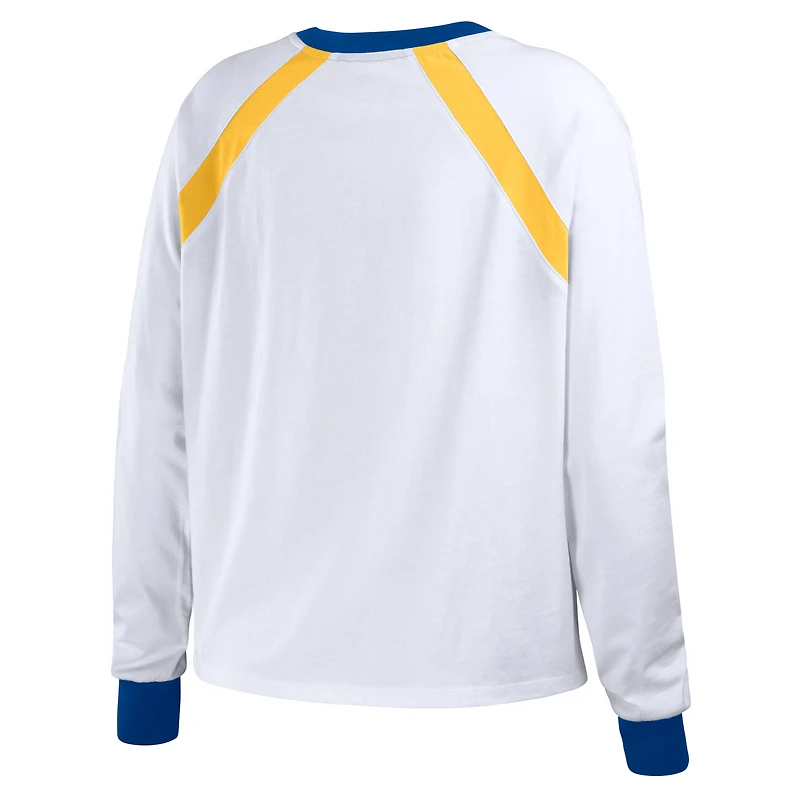 WEAR by Erin Andrews T-shirt blanc à manches longues raglan des Milwaukee Brewers pour femmes