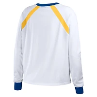 WEAR by Erin Andrews T-shirt blanc à manches longues raglan des Milwaukee Brewers pour femmes