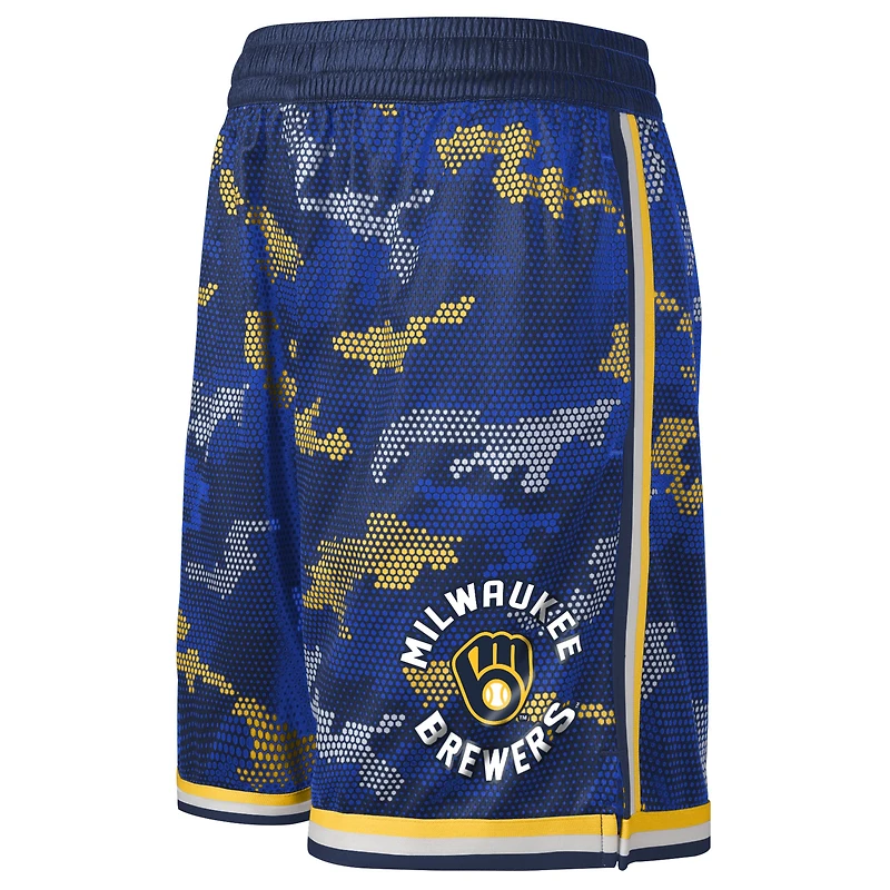 Short de coureur Tech Milwaukee Brewers bleu marine Fanatics pour jeunes