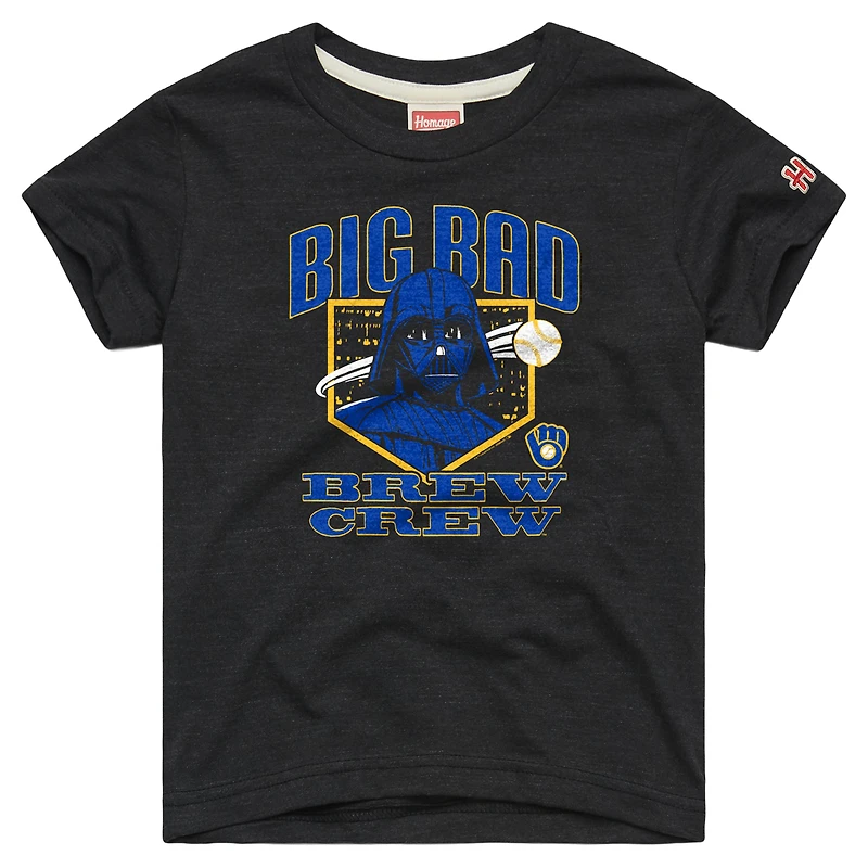 T-shirt hommage jeunesse anthracite Milwaukee Brewers Star Wars x MLB Côté obscur