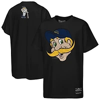 T-shirt Mitchell & Ness noir pour jeunes avec la mascotte des Milwaukee Brewers (grand visage)
