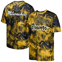 T-shirt bleu marine/doré pour jeunes frappeurs suppléants des Milwaukee Brewers
