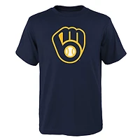 Youth Navy Milwaukee Brewers Primary Team Logo - T-Shirt
