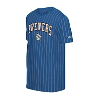 Youth New Era  Navy Milwaukee Brewers 2026 City Connect Pinstripe T-Shirt