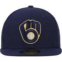 Youth New Era Navy Milwaukee Brewers Authentic Collection On-Field Primary Logo 59FIFTY Fitted - Hat