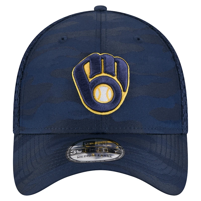 Youth New Era Navy Milwaukee Brewers Camo 39THIRTY Flex Hat