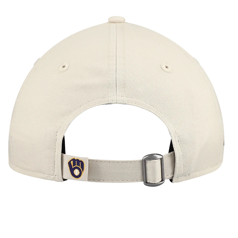Casquette ajustable New Era Stone/Navy Milwaukee Brewers 2026 Spring Training Fan Pack Batter 9TWENTY pour jeunes